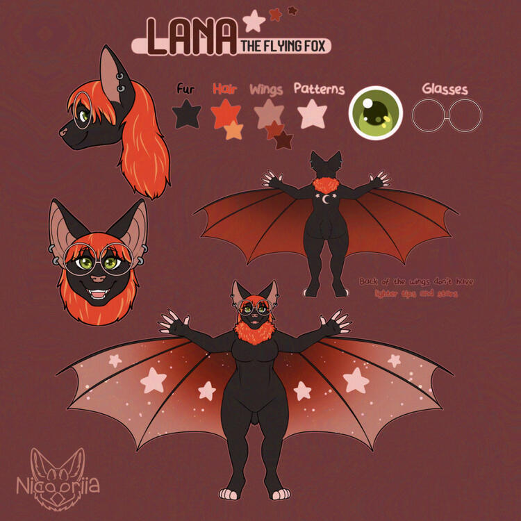 Character reference sheet with additions